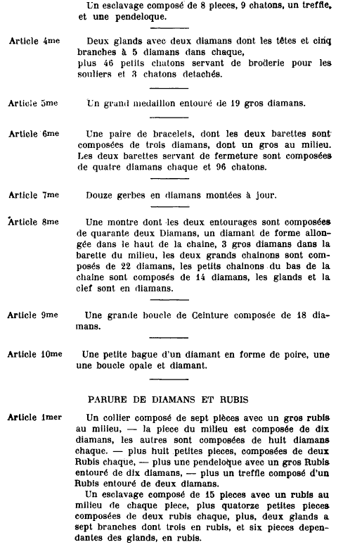 Bijoux de Marie-Antoinette : inventaire des parures, pierres précieuses et perles envoyées à Bruxelles durant la Révolution 1410