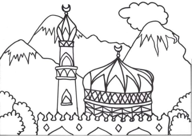  صور تلوين مسجد 2020 , صور رسم و تلوين مساجد , تلوين مئذنة و مسجد للاطفال, صور رسم مسجد للتلوين  Photo_27