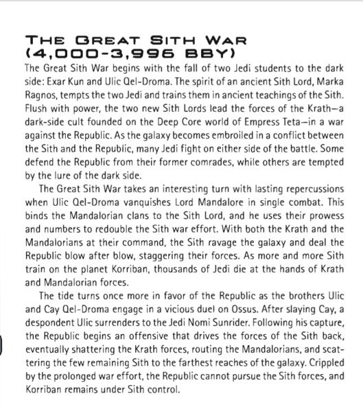 The Ancient Sith; from Exiles to Exar Scree100