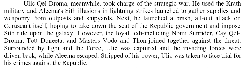 SS - Ulic Qel-Droma (LadyKulvax) vs. Darth Maul (Lorenzo) Screen77