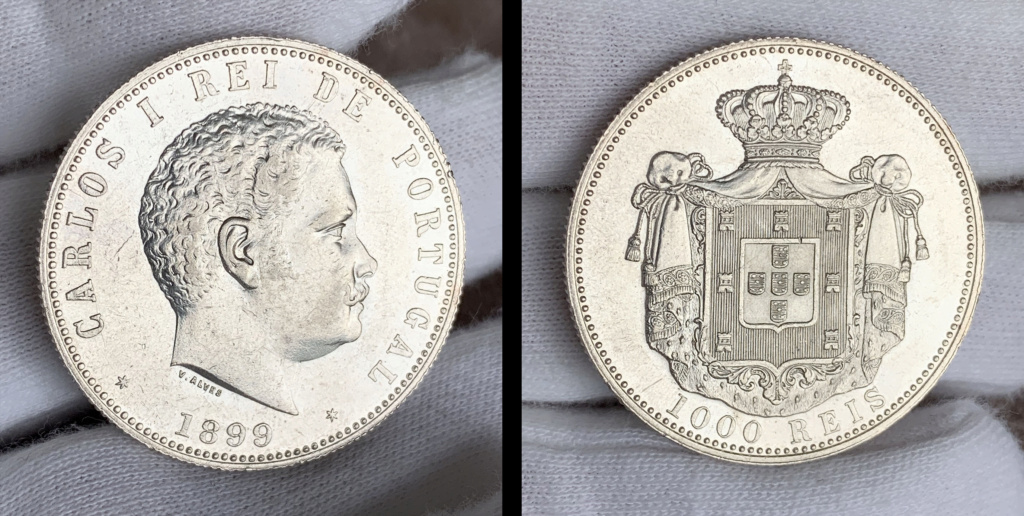 1000 Reis. Portugal. Carlos I. 1899 0137