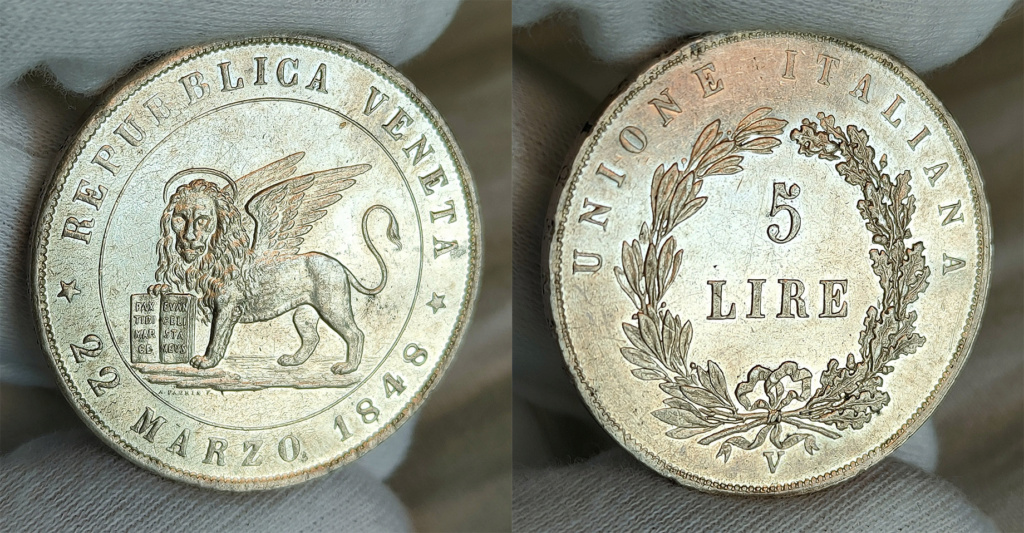 5 Liras 1848  Rep. de San Marco 0198