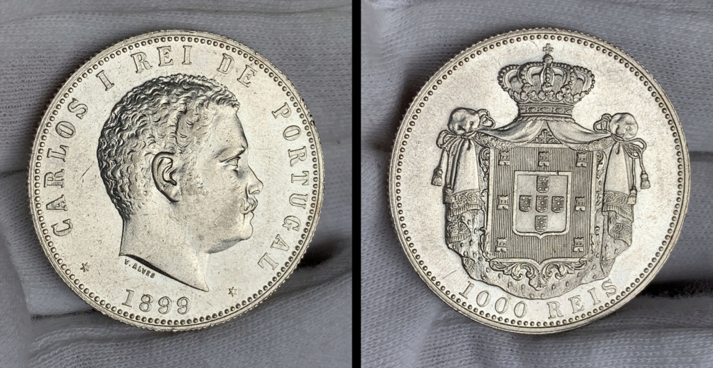 1000 Reis. Portugal. Carlos I. 1899 0414