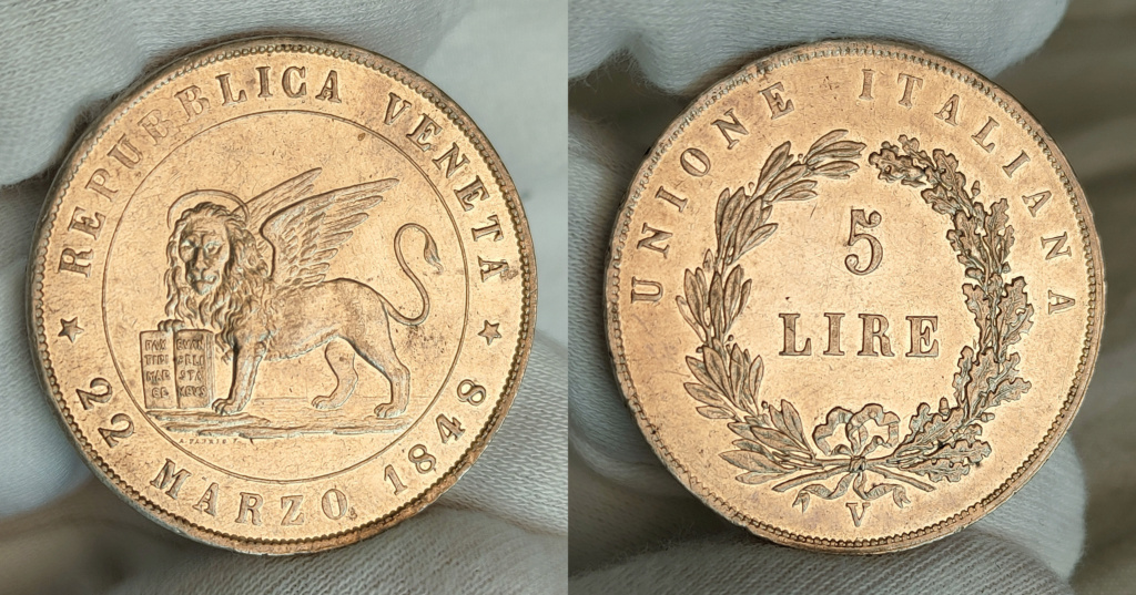 5 Liras 1848  Rep. de San Marco 0452