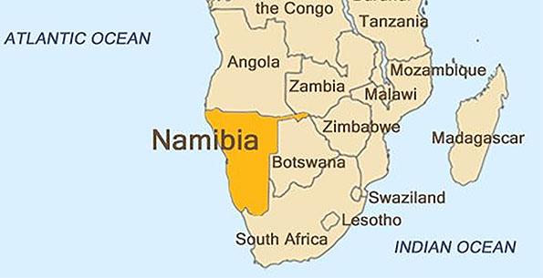 Namibia 10 Dollars 1990 Map11