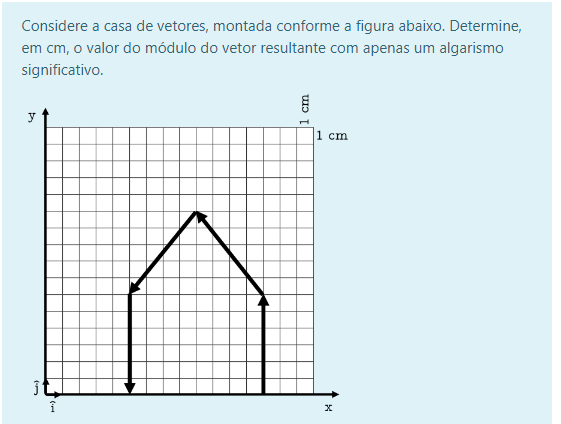 Determine, em cm, o valor do módulo do vetor resultante Casa_d10