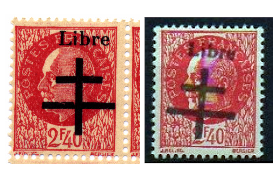 Timbres de la libération d'Aigurande (Oblitérations sur lettre). 2-40_a10