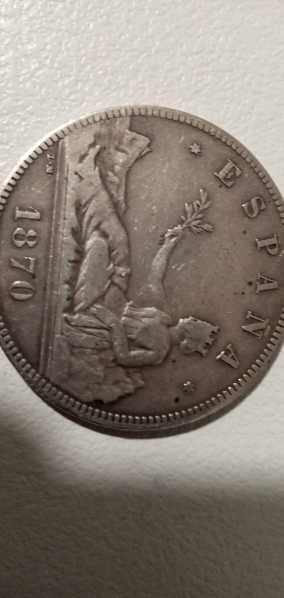 5 pesetas 1870 SNM 710