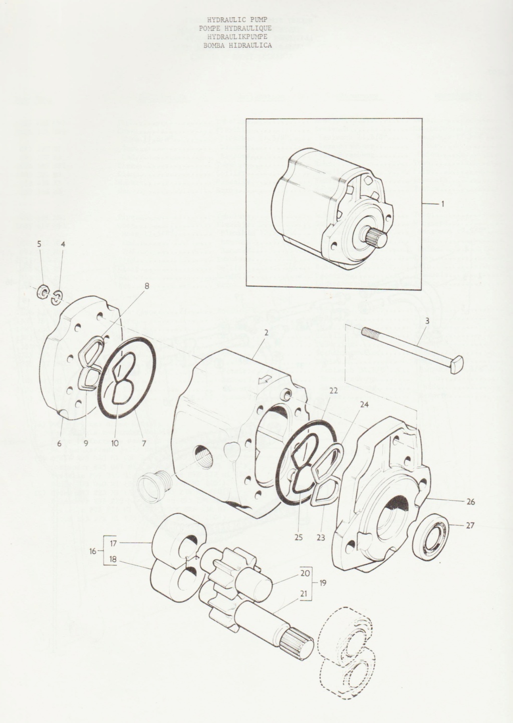 Démontage pompe hydraulique mf50 00119