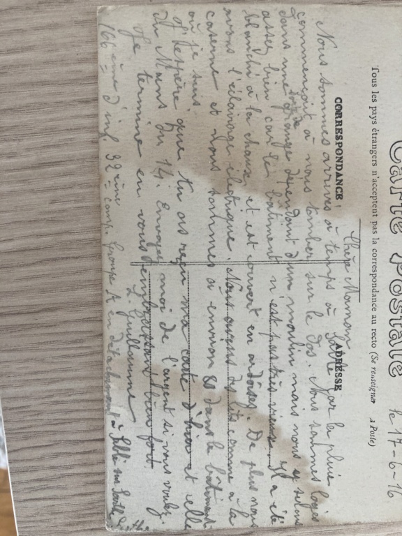 Identification d’un soldat via une carte postale de 1916 84b3cf10