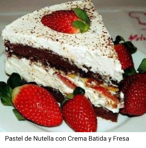 Pastel de Nutella, Crema batida y Fresa Screen14