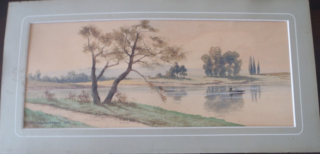 aquarelle paysage lacustre signé A. Ganchurinkovich (Ганчуринковичъ) 1902 Fisher10