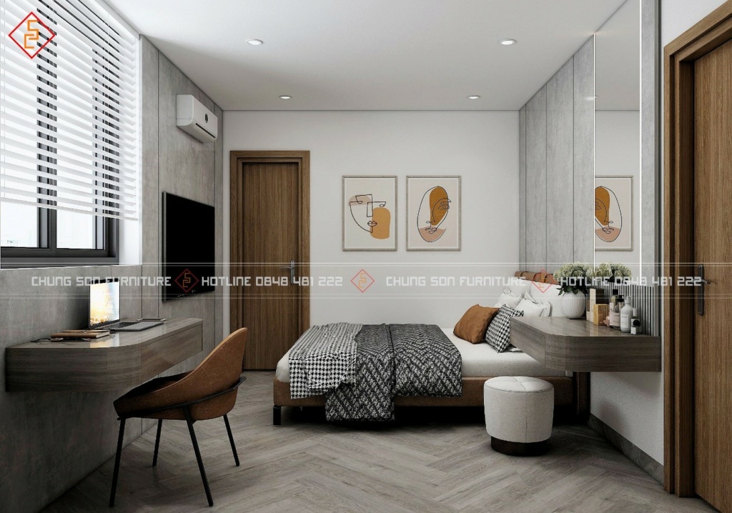 Gợi ý thiết kế nội thất phòng ngủ 16 m² 317