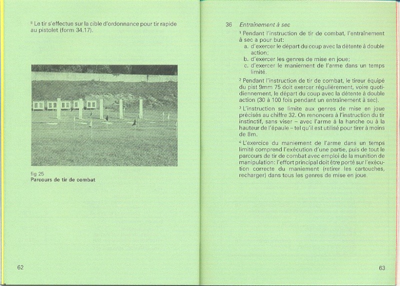 Les pistolets, Armée suisse, règlement P3810