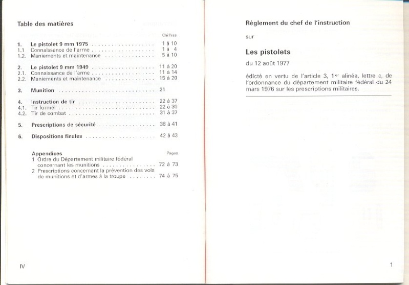 Les pistolets, Armée suisse, règlement P410