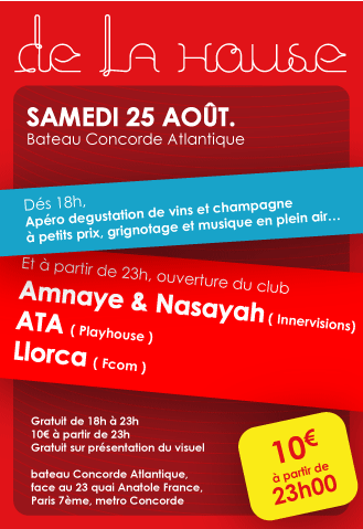 sam 25 aout - De la House dès 18h - Concorde Atlantique Fly-dl10