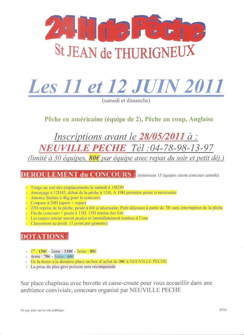 24 h de St Jean de THURIGNEUX ( 01 ) le 11 / 12 JUIN 2011 Affich10