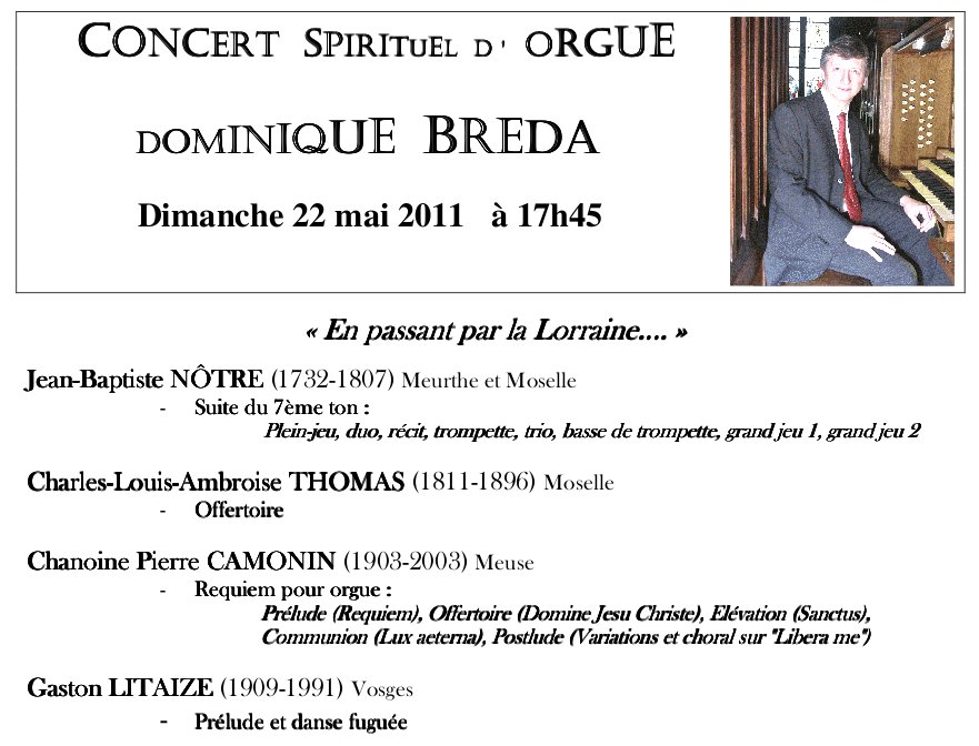 église - Concerts spirituels au grand orgue restauré Aubertin Sndc_210