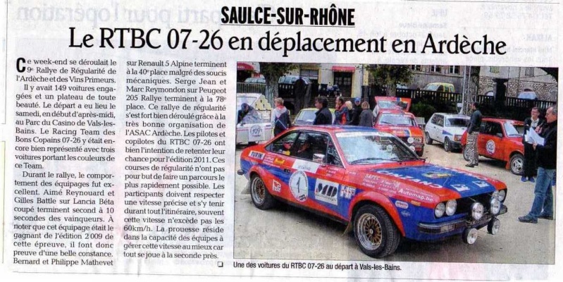 REVUE DE PRESSE 2010 Rallye10