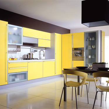 quelle couleur de mur pour une cuisine avec des meubles jaunes ? Cuisin10