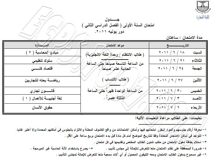 2nd term Final exam schedule  21-05-11