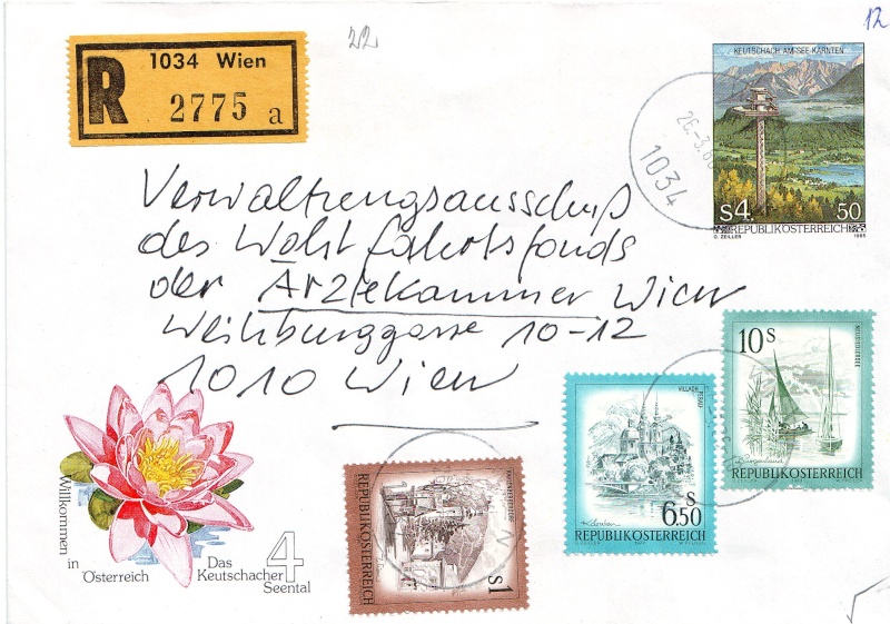 Amtliche Briefumschläge Republik Österreich, gelaufen Briefu10