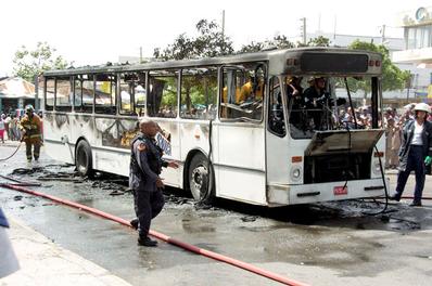 Jamaica Urban Transit Company buses vandalised  Burntb10