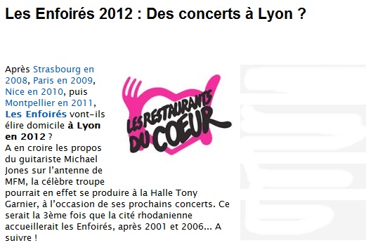 Le Bal Des Enfoirés - Halle Tony Garnier - 1 à 6 Fevrier 2012 Enfoir10