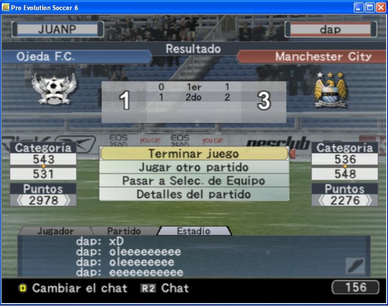 Publicacion de resultados de Liga Juan110