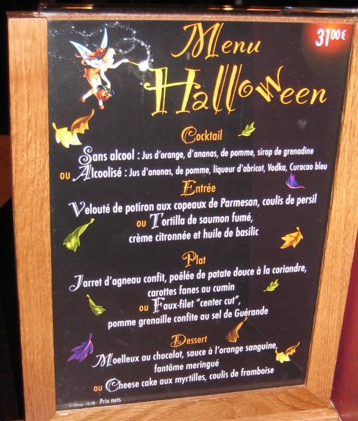 Menu spécial Halloween au Walt's et au Silver Spur Menu_h10