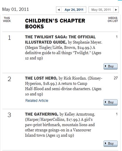 Saga Crepúsculo: La Guía Oficial Ilustrada debuta en la posición número 1 en el New York Times Mejor Vendedor Lista New-yo10