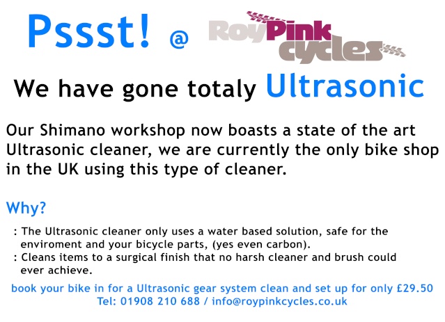 Roy Pink Cycles has gone ultrasonic!  Ultras12