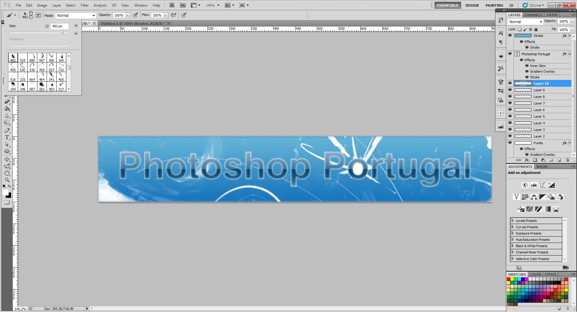 Como fazer o Logo do Fórum no photoshop. Brushe10