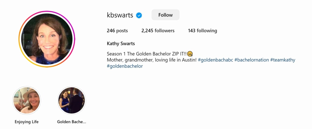 The Golden Bachelor - Kathy Swarts - *Sleuthing Spoilers* Ig_212