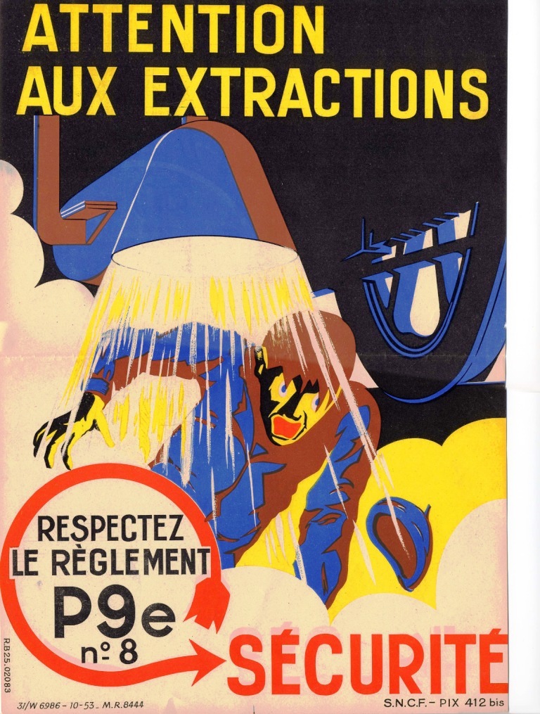 Ancienne affiche de prévention sncf  Post-113