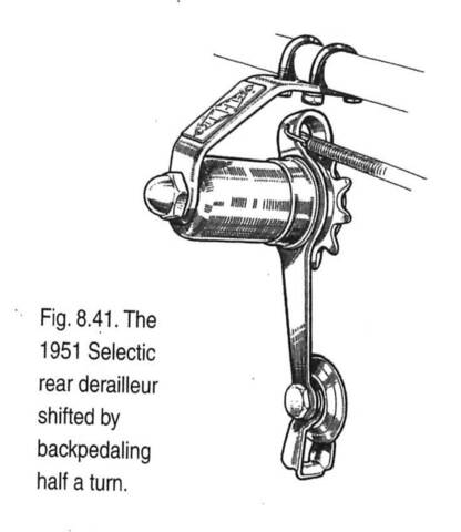 Selectic Bamarac derailleur 3 vitesses a retro pedalage 1950 s