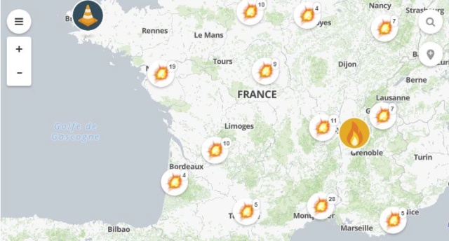 #TMCweb3 : #GiletsJaunes : la #carte des #manifestations ce #samedi 24 novembre Captur10