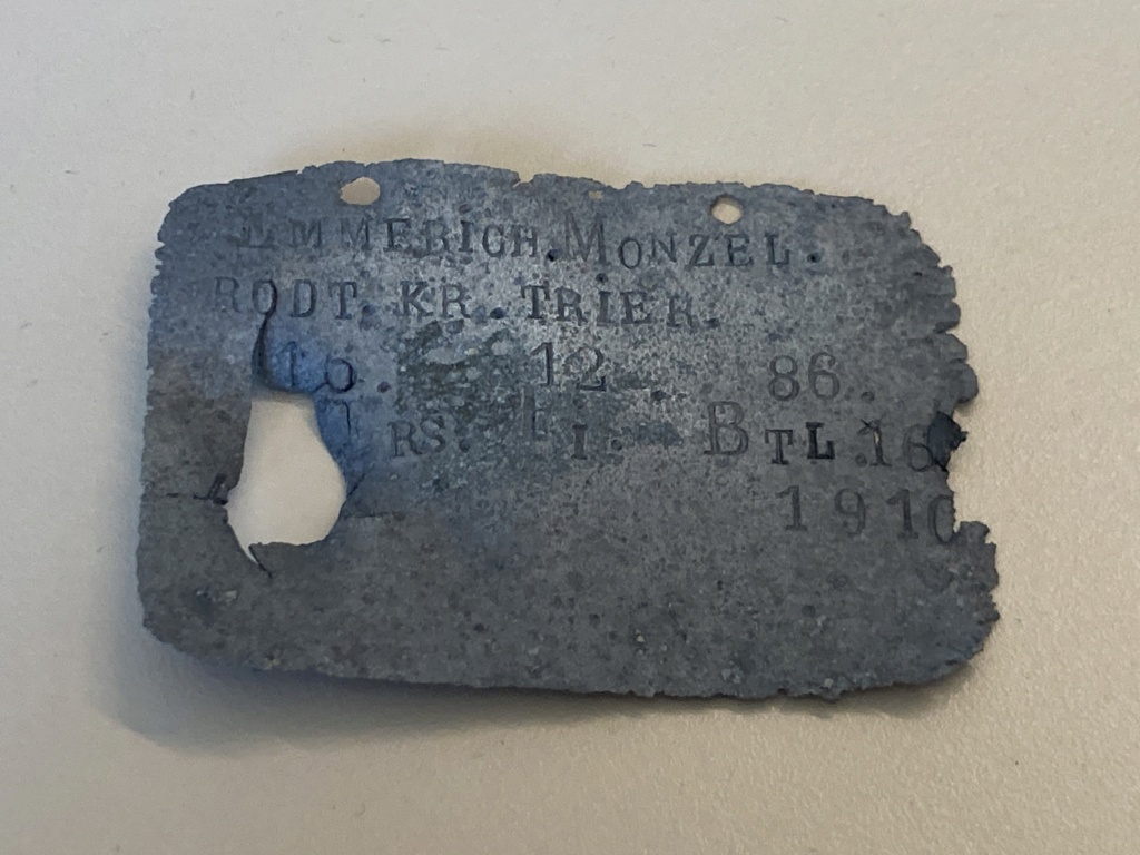 (E) Plaque d’identité allemande mdl 1915 impactée VENDU 7b07f210