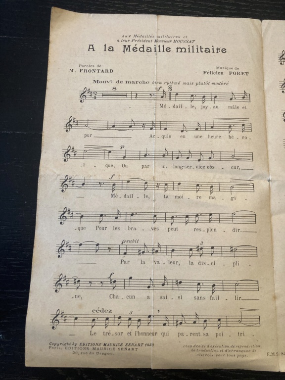 (P) Petit livret Hymne à la Médaille Militaire VENDU A63ec710