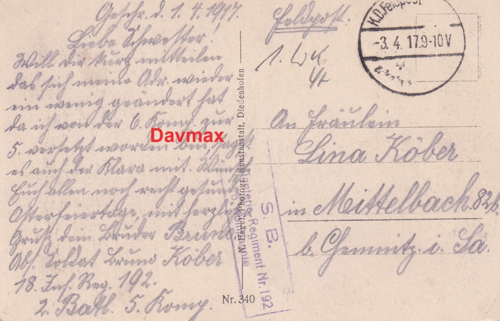 (M) Carte postale Spincourt écrite par un soldat allemand 1917 VENDU  Img_2144