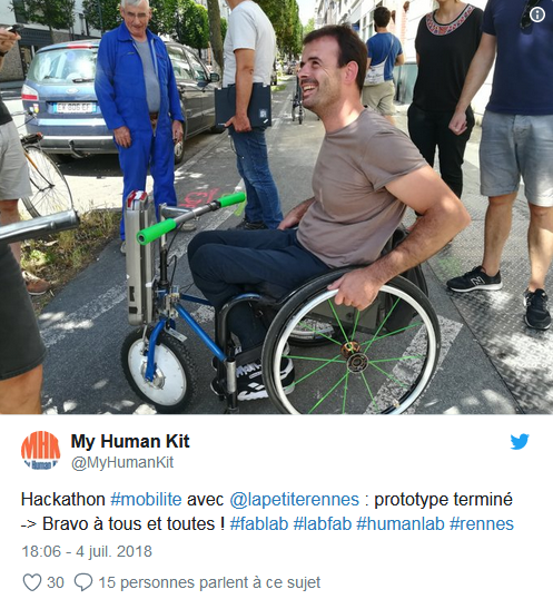 À Rennes, des bricoleurs motorisent les fauteuils roulants pour 100 euros ! Par Henri Presson                     Captur81