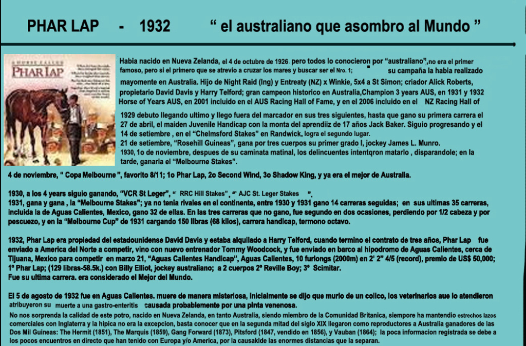 1932 - HACE 90 AÑOS - PHAR LAP - AUSTRALIANO ? EL MEJOR DEL MUNDO 1932_p13