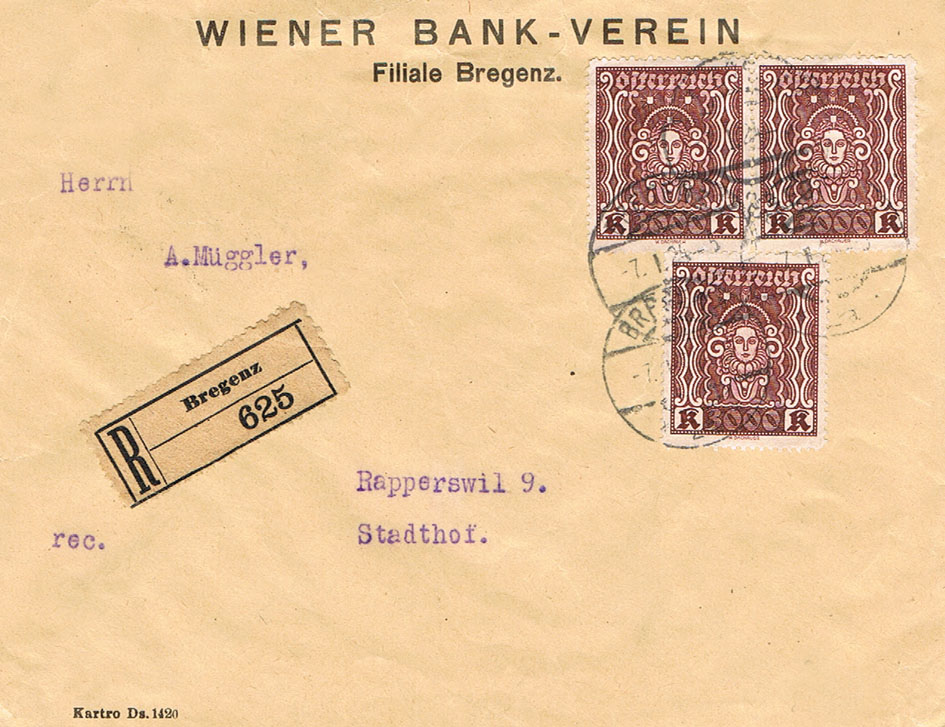 Osterreich - Inflation in Österreich - Belege - 1918 bis 1925 - Seite 16 If10