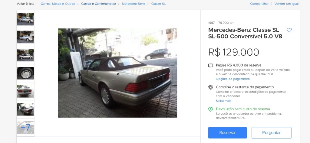 R129 - SL 500 1997 - R$ 129.000,00 Sl10