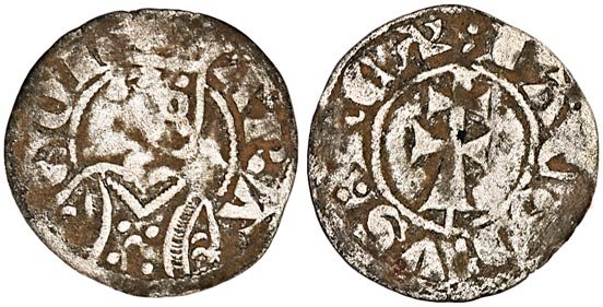 Trozo de un dinero jaqués de Jaime I, Aragón 11520310