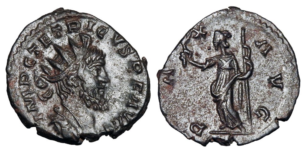 Antoniniano de Tétrico I. PAX AVG. Pax estante a izq. Roma. 32698010