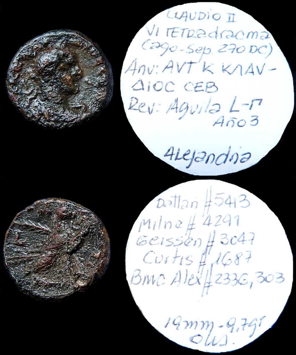 Tetradracma de Claudio II, L - Gamma , Águila a der., Alexandria Bmc_2310