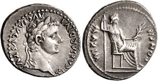 Denario de Tiberio. PONTIF MAXIM. Livia sedente a dcha. Lyon Ric_2610