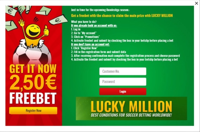 Lucky Million - Freebet 2,5e Lucky10