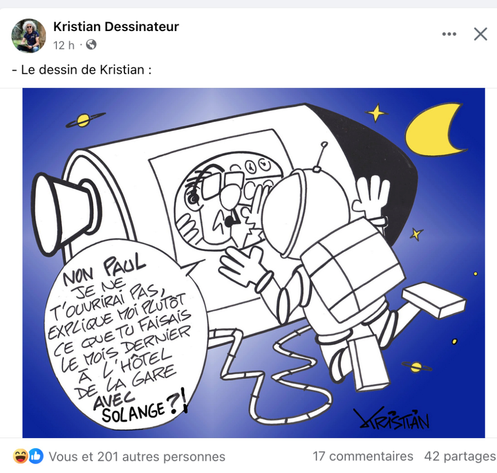 Humour de dessinateur - entre astronautes Kristi10